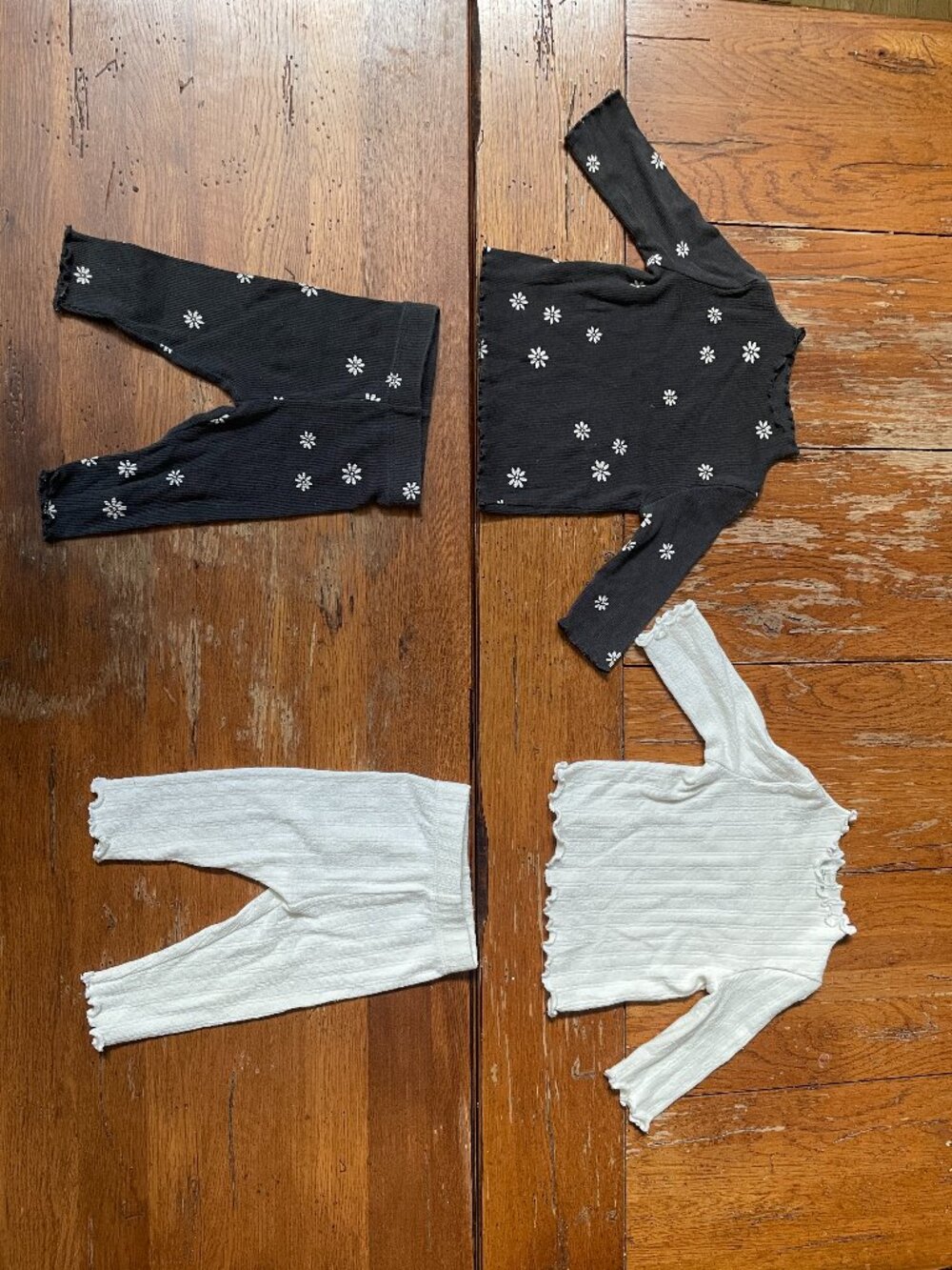 2 Outfits - Black and White Pants and Shirt from Little Co. 3M
